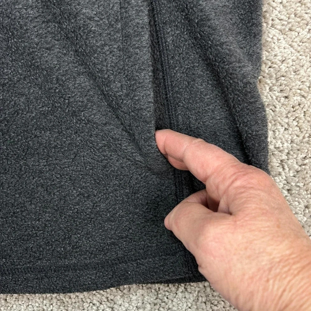 Croft Barrow‎ Pullover Mens Large Charcoal Gray Long Sleeve Fleece 1/4 Zip EUC